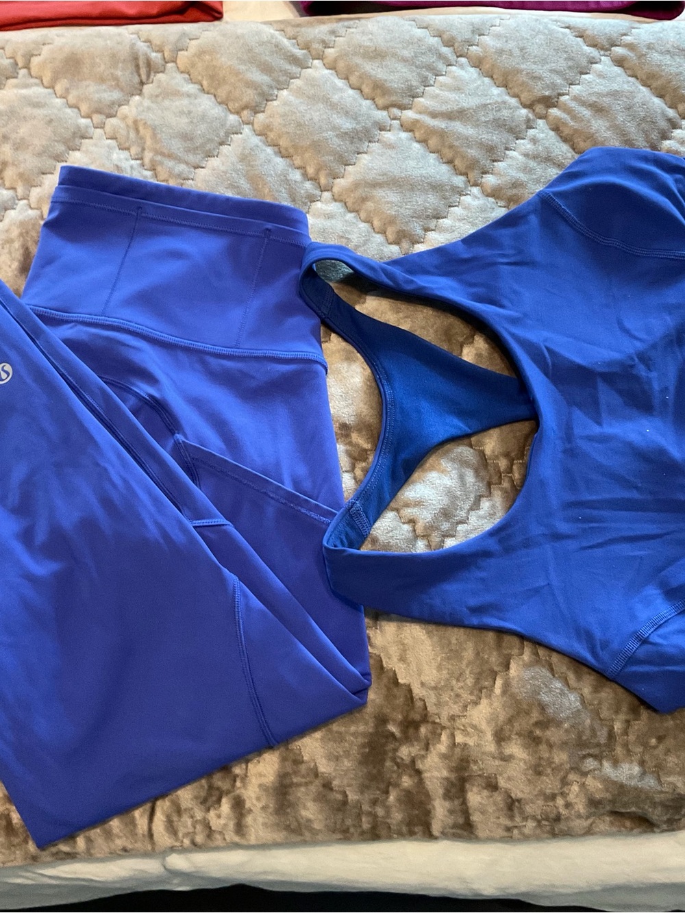lululemon athletica Women's Royal Blue Leggings & Sports Bra Set - Picture 1 of 1